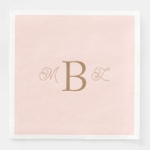 Gold Combo Font Monogram Blush Weddenschap Servet (Voorkant)