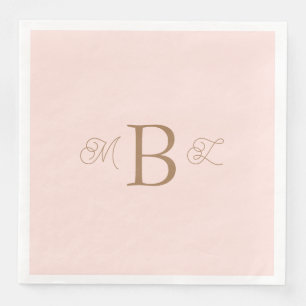 Gold Combo Font Monogram Blush Weddenschap Servet