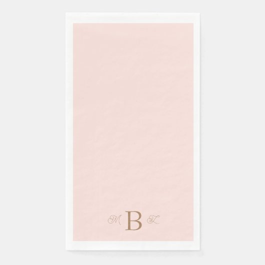 Gold Combo Font Monogram Blush Weddenschap Servet