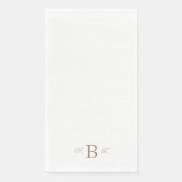 Gold Combo Font Monogram White Wedding Servet