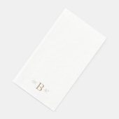 Gold Combo Font Monogram White Wedding Servet (Hoek)