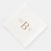 Gold Combo Font Monogram White Wedding Servet (Hoek)