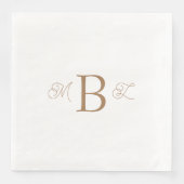 Gold Combo Font Monogram White Wedding Servet (Voorkant)