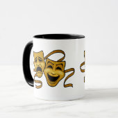 Gold Comedy en tragedie theatermaskers Mok (Voorkant links)