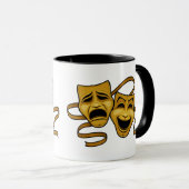 Gold Comedy en tragedie theatermaskers Mok (Voorkant rechts)