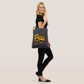 Gold Comedy en tragedie theatermaskers Tote Bag (Op model)