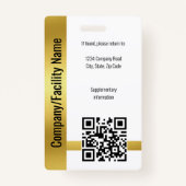 Gold Company Security QR Code Employee Photo ID Badge (Achterkant)
