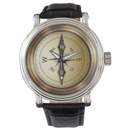 Gold Compass Horloge