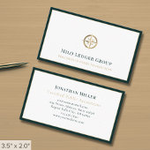 Gold Compass Logo donkergroene rand Visitekaartje