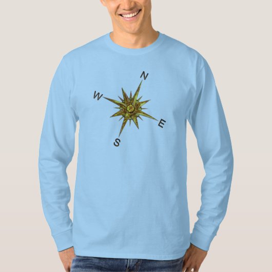 Gold Compass Points-navigatie T-shirt (Voorkant)