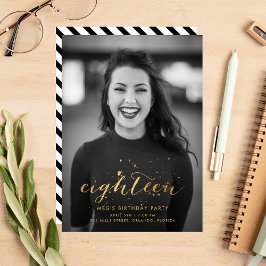 Gold Confetti 18e geboortedag foto Kaart