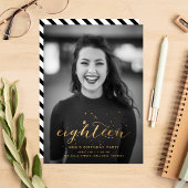 Gold Confetti 18e geboortedag foto Kaart