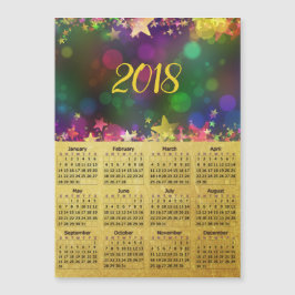 Gold Confetti 2018 Calendar Magnetic Photo Card