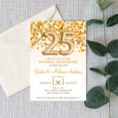 Gold Confetti 25th Wedding Jubileum Kaart
