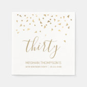 Gold Confetti - 30e verjaardag op maat Servet (Voorkant)