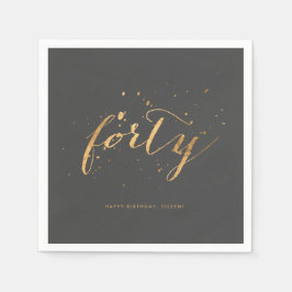 Gold Confetti 40e verjaardag Servet