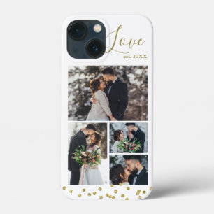 Gold Confetti 4-Photo Collage, speciaal gepersonal Case-Mate iPhone Case