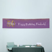 Gold Confetti 50 & Fabulous Happy Birthday, Paarse Spandoek (Beurs)