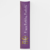 Gold Confetti 50 & Fabulous Happy Birthday, Paarse Spandoek (Verticaal)