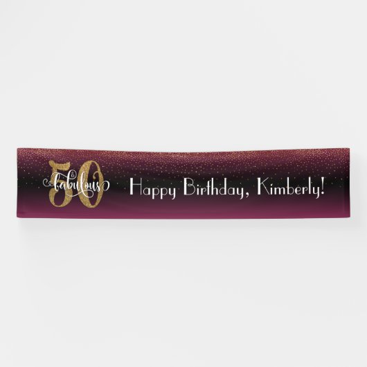 Gold Confetti 50 & Fabulous Hot Pink + Black Ombre Spandoek (Horizontaal)
