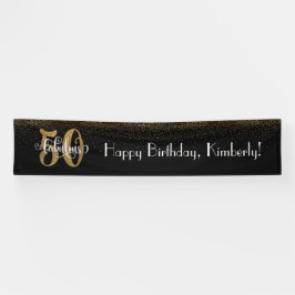 Gold Confetti 50 & Fantastische Happy Birthday, zw Spandoek