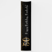 Gold Confetti 50 & Fantastische Happy Birthday, zw Spandoek (Verticaal)