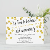 Gold Confetti 50e Jubileum feestdagen Kaart (Staand voorkant)