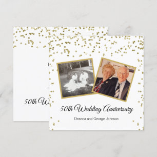 Gold Confetti 50th Wedding Jubileum Kaart