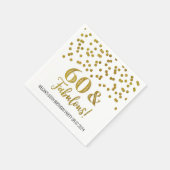 Gold Confetti 60 en Fabulous Birthday Napkins Servet (Hoek)