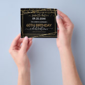 Gold Confetti 60th Birthday Save the Date Flyer (Hand)