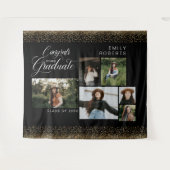 Gold Confetti 6 Photo Collage-congraties voor ons Wandkleed (Voorkant (horizontaal))