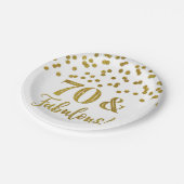 Gold Confetti 70 en Fabulous Papieren Bordje (Gekanteld)