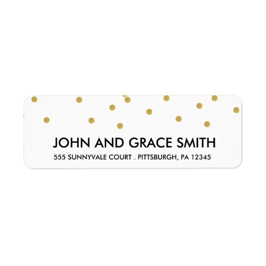 Gold Confetti adreslabel Etiket (Voorkant)