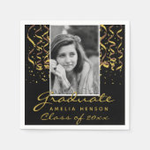 Gold Confetti Afstuderen Afstuderen Foto Servet (Voorkant)
