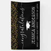 Gold Confetti Afstuderen Banners Afstudeerder Part (Verticaal)