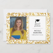 Gold Confetti Afstuderen fotokaart Kaart (Voorkant)