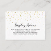 Gold Confetti Baby Display Shower Informatiekaartje (Voorkant)