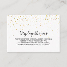 Gold Confetti Baby Display Shower Informatiekaartje