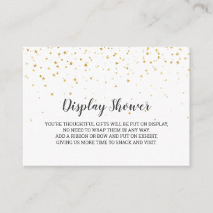 Gold Confetti Baby Display Shower Informatiekaartje