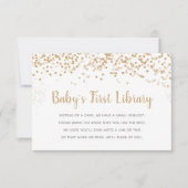 Gold Confetti Baby eerste bibliotheekaanvraag Kaart (Voorkant)