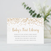 Gold Confetti Baby eerste bibliotheekaanvraag Kaart (Staand voorkant)