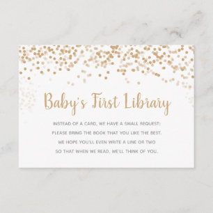 Gold Confetti Baby eerste bibliotheekaanvraag Kaart