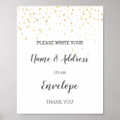 Gold Confetti Baby shower Adres en envelopteken Poster (Voorkant)
