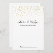 Gold Confetti Baby shower Advice-kaarten Advieskaart (Voorkant / Achterkant)