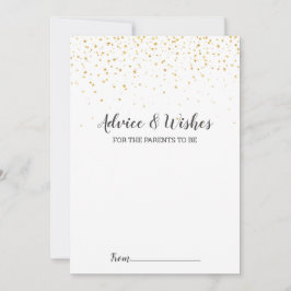 Gold Confetti Baby shower Advice-kaarten Advieskaart