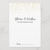 Gold Confetti Baby shower Advice-kaarten Advieskaart (Voorkant)