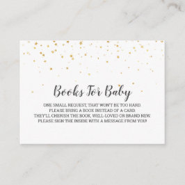 Gold Confetti Baby shower Book Request Informatiekaartje