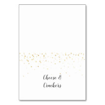 Gold Confetti Baby shower Buffet Food Labels