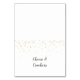 Gold Confetti Baby shower Buffet Food Labels Kaart