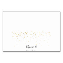 Gold Confetti Baby shower Buffet Food Labels